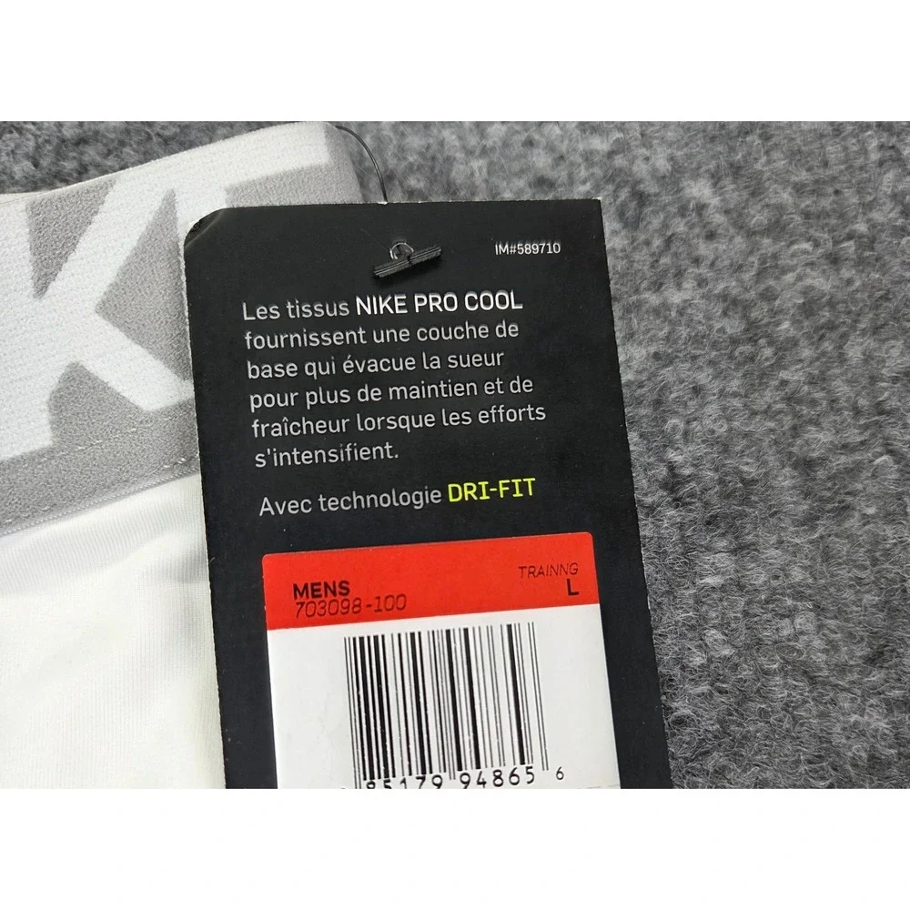 NWT Nike Pro compression training‎ Pants 703098-100 White long pants Mens Large